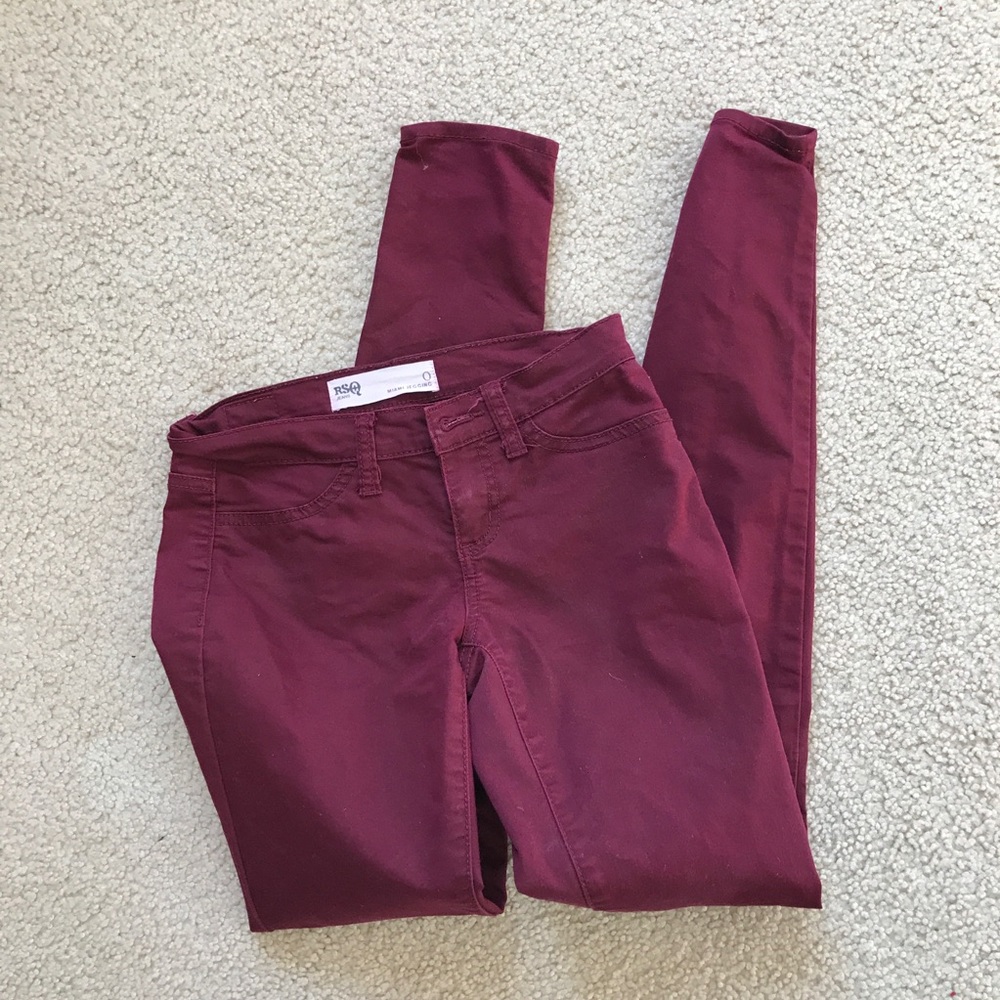 maroon khaki jeggings